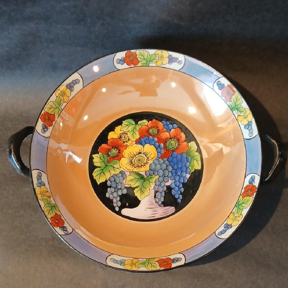 🌸 Handpainted Japanese Lustreware Bowl – Helen Kircher Style Collectible 1920s